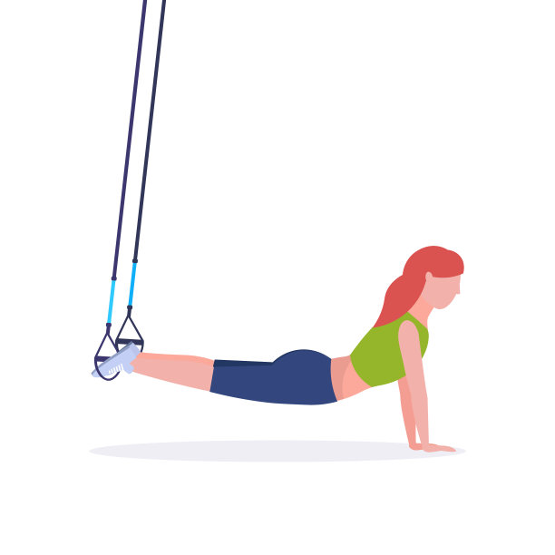 做悬吊运动的女运动员图片下载