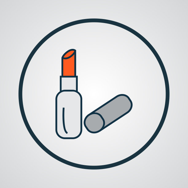 口红图标彩色线条象征优质图片下载