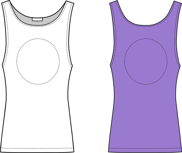 轮廓淡紫色背心孤立在白色正面视图图片下载