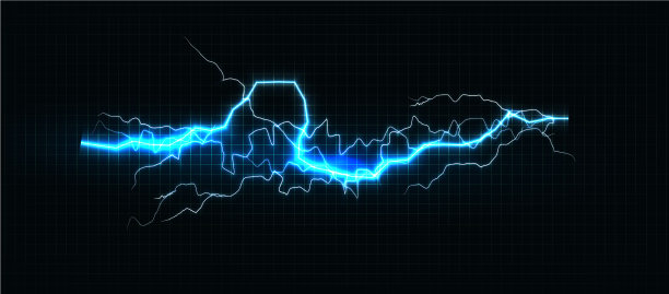 电闪雷鸣，各种颜色的辉光图片下载