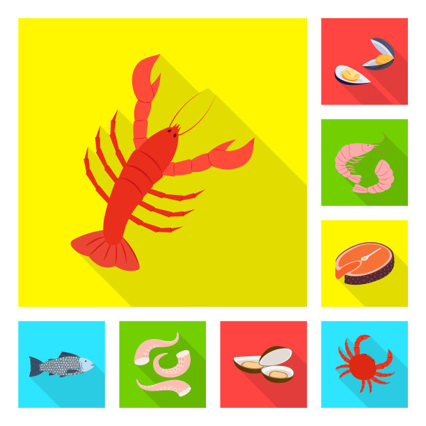 产品和海洋标志的孤立对象图片下载