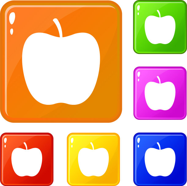 光滑的苹果图标设置颜色图片下载