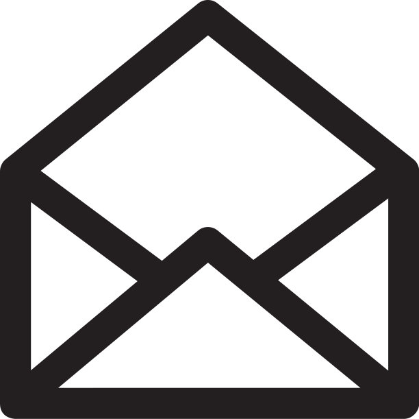 扁平风格的打开的电子邮件线性图标，用于应用程序UI图片下载