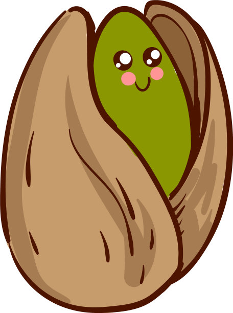 白色背景上可爱的小开心果图片下载