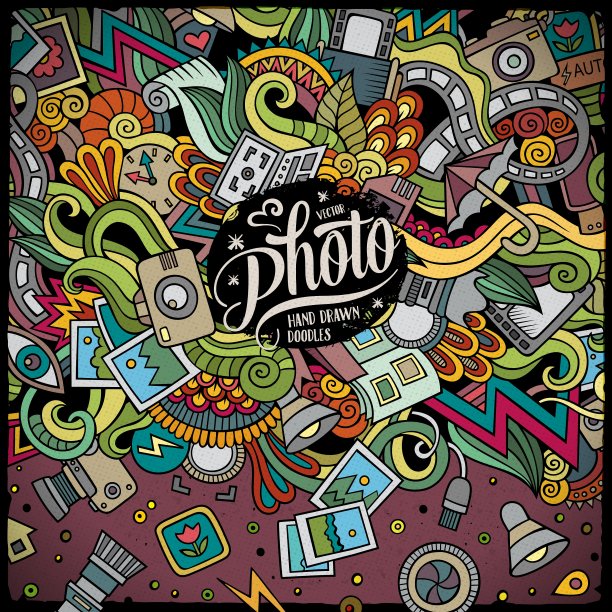 卡通可爱的涂鸦手绘相框图片下载