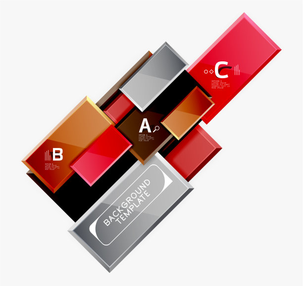 几何正方形设计抽象旗帜光泽图片下载