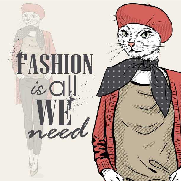 优雅的猫头女人图片下载