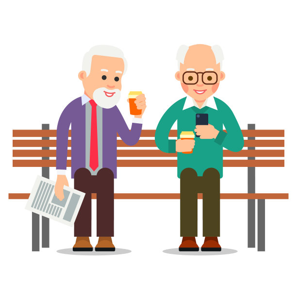 老人在手机上快乐老人在看图片下载