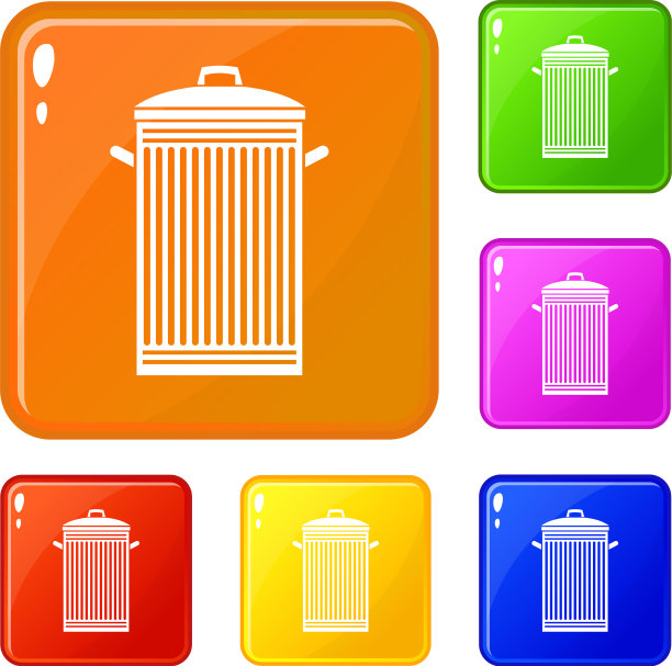 垃圾桶图标设置颜色图片下载