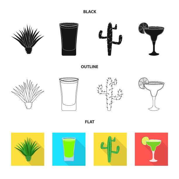 咖啡馆和拉丁符号收藏的孤立对象图片下载