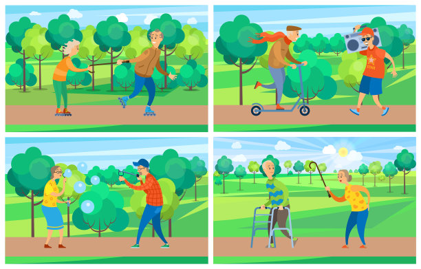 老人在公园里活动图片下载