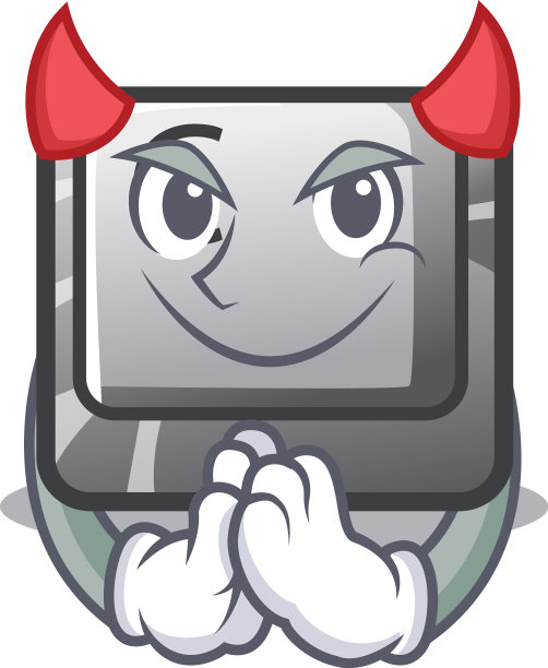 恶魔按钮c隔离在卡通图片下载