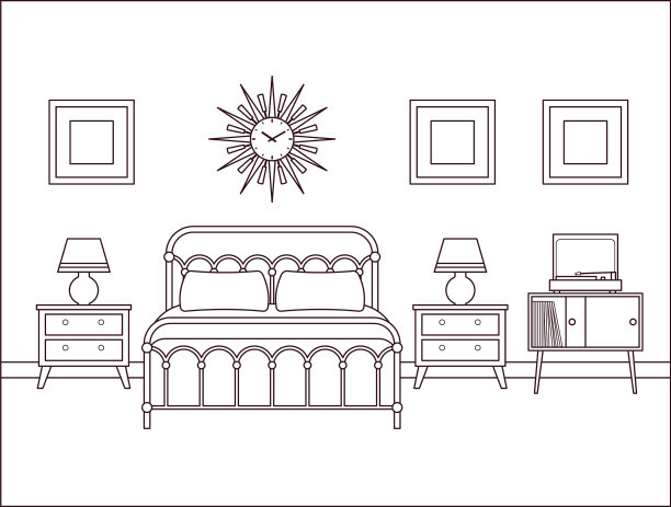 客房内设有双人床图片下载