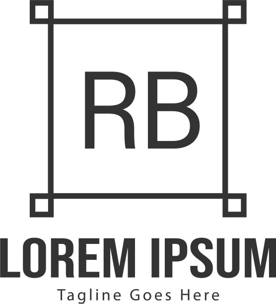 RB字母现代框架标志模板图片下载