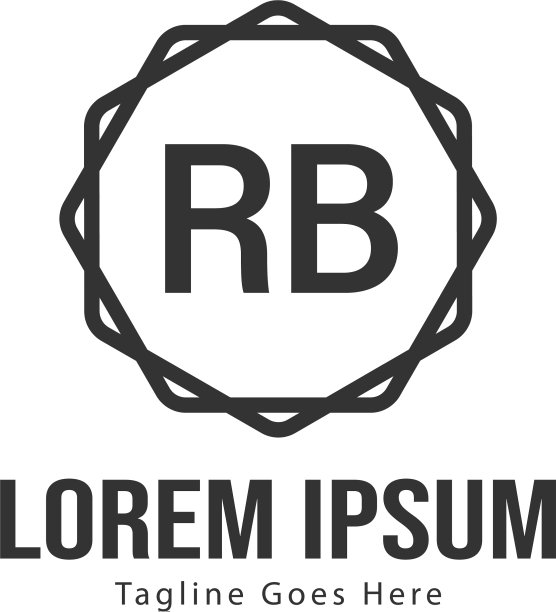 RB字母现代框架标志模板图片下载