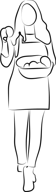 在白色背景下工作的女服务员图片下载