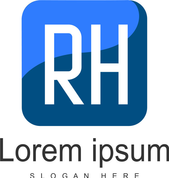 RH字母现代框架标志模板图片下载