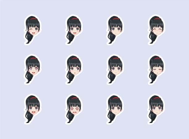 设定情感贴纸头动漫漫画女孩图片下载