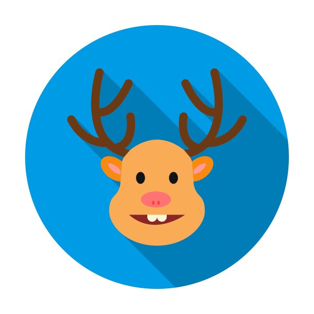 圣诞驯鹿与红鼻子的图标在平图片下载