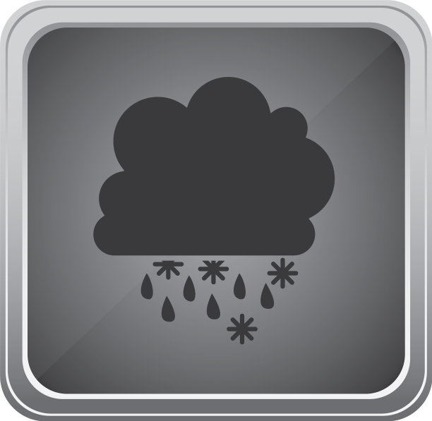 灰色雨雪天气图标图片下载