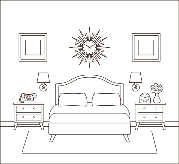 客房内设有双人床图片下载