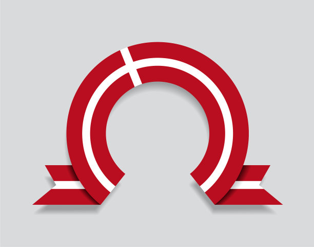 丹麦国旗圆形抽象背景图片下载