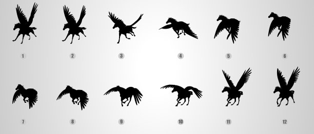 飞马飞行运行循环动画序列图片下载