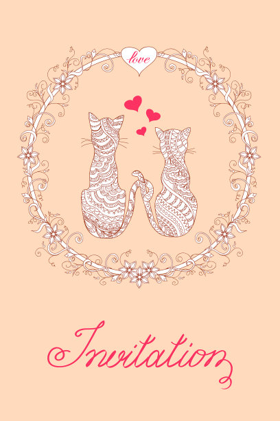 色彩斑斓的邀请卡图片下载