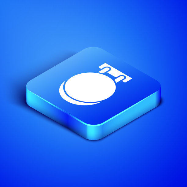 等距招牌悬挂图标孤立在蓝色图片下载