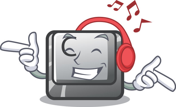 听音乐按钮c隔离卡通图片下载