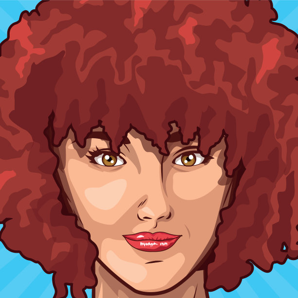 波普艺术年轻女子卡通图片下载