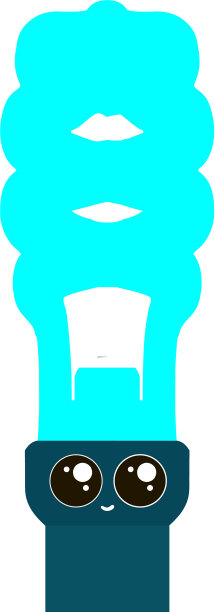 白色背景上的高蓝色灯泡图片下载