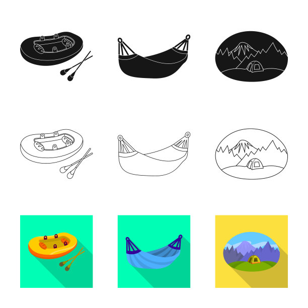 野炊和野生动物标志图片下载