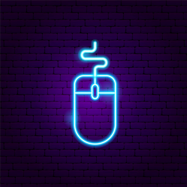 电脑鼠标霓虹灯标签图片下载