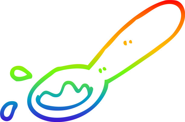 彩虹梯度线画卡通钢包的图片下载