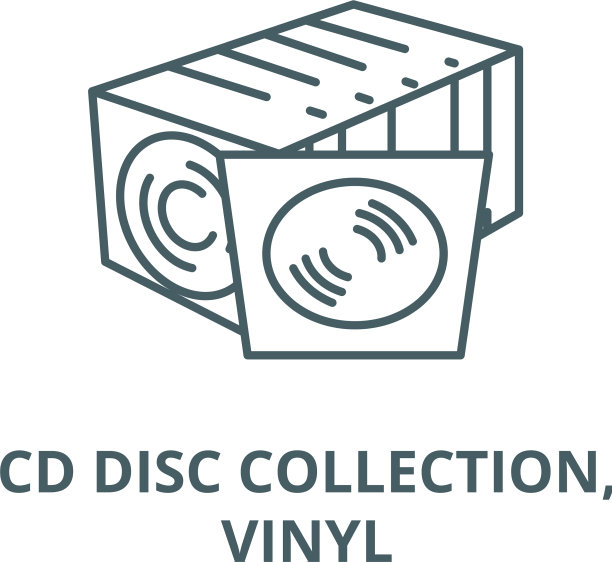 CD光盘收藏乙烯基线图标CD图片下载