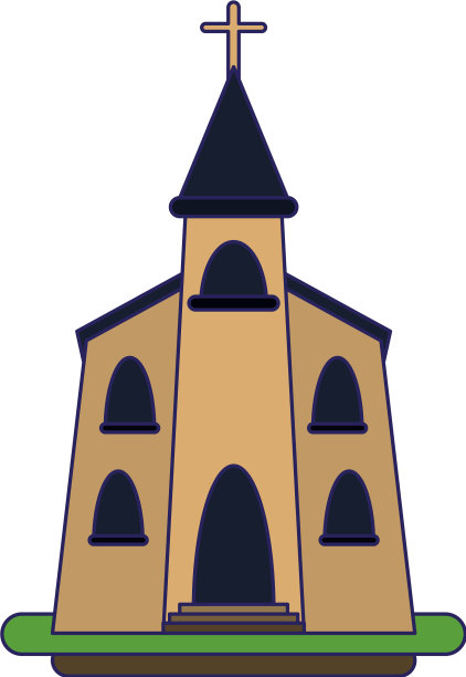 天主教堂建筑标志图片下载