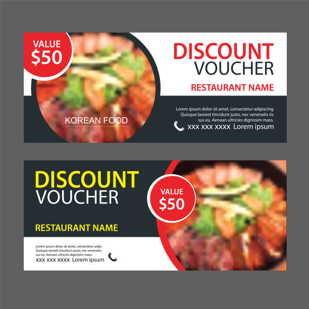 折扣礼券亚洲食品模板设计图片下载