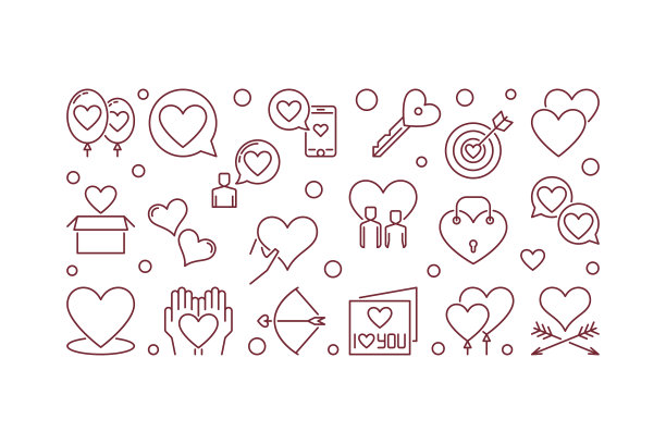 浪漫友谊轮廓水平图片下载