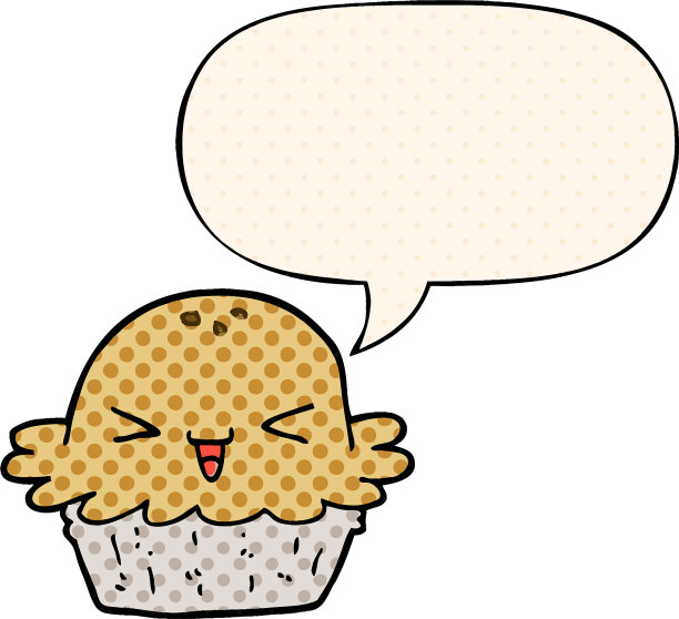 漫画书里可爱的卡通派和语音泡泡图片下载