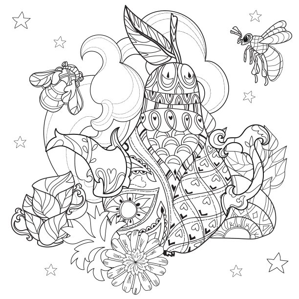 蜜梨涂鸦和蜜蜂图片下载