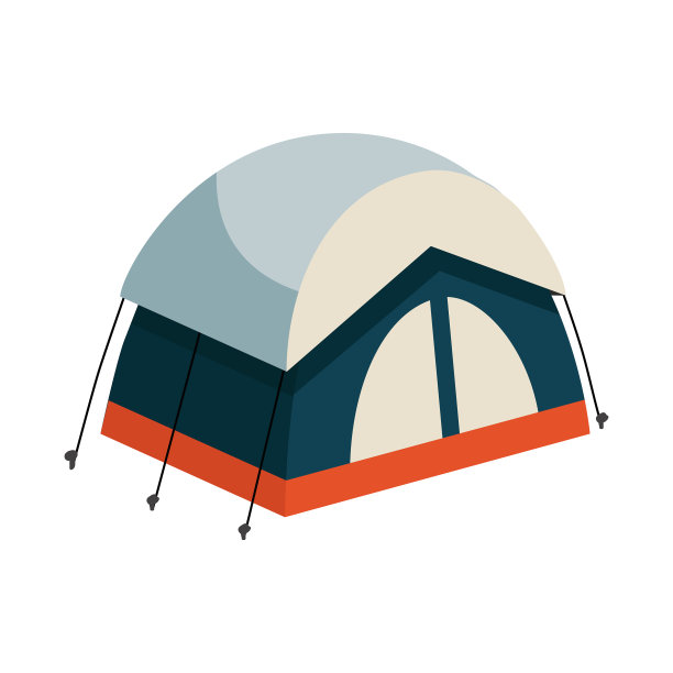 设计帐篷和露营标志套装图片下载