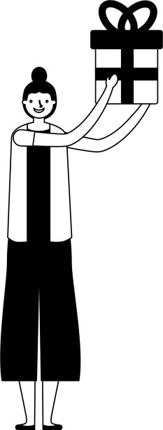手持礼盒的女子图片下载