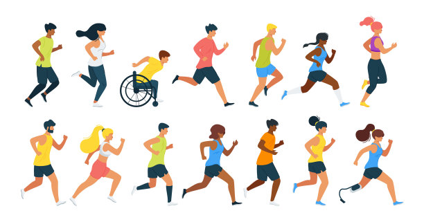 跑步的人平图片下载