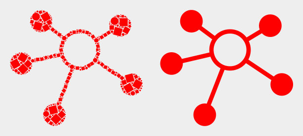 像素化和平面链接图标图片下载