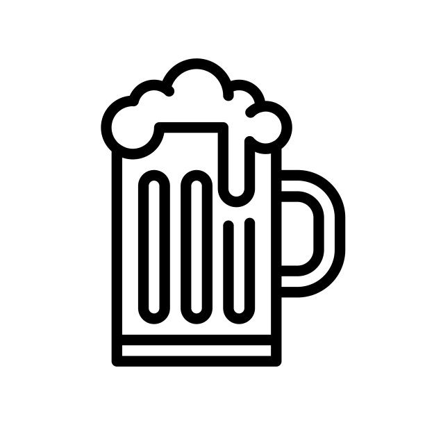 圣帕特里克节啤酒杯线条图标图片下载