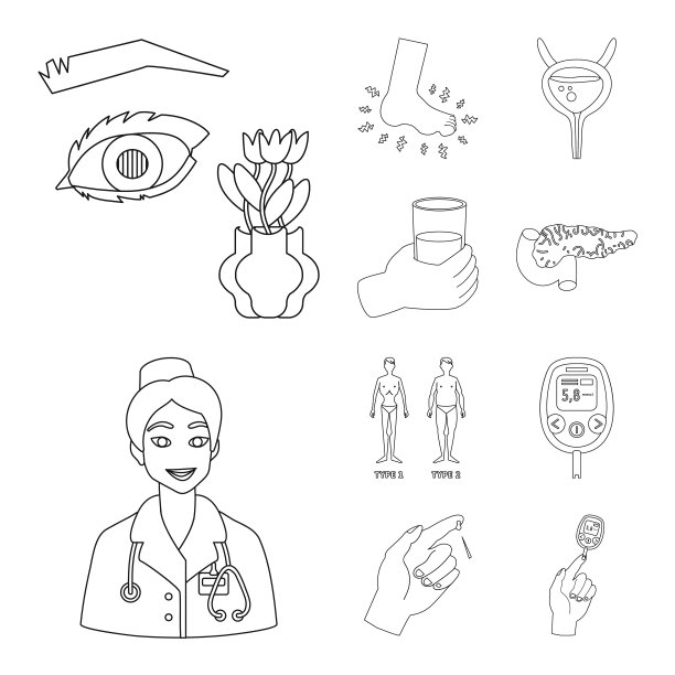 糖尿病与糖尿病标志的孤立对象图片下载