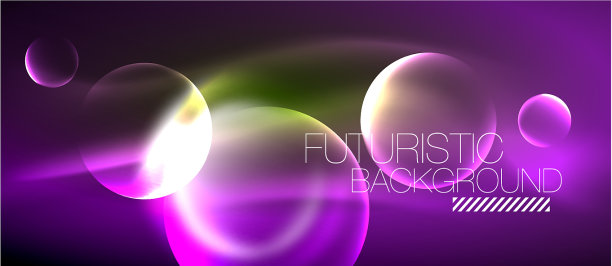 发光的霓虹灯圈抽象背景图片下载