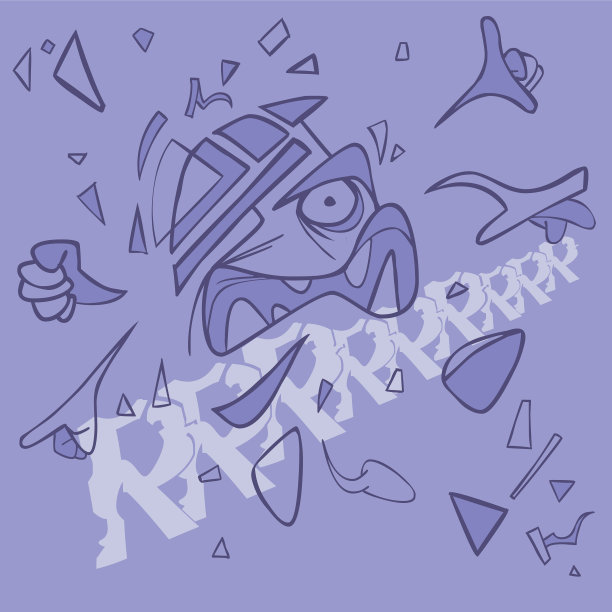 卡通抽象的一个有趣的咆哮的情绪上图片下载