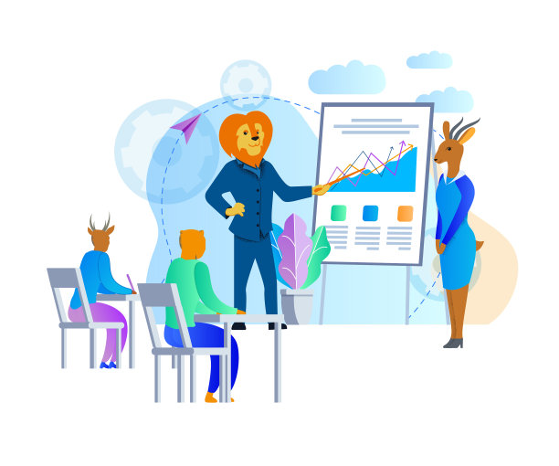 狮子男和羚羊女教练教学生图片下载